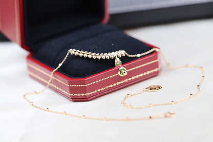 [AuraEcho Jewelry]CLASH PINK GOLD NECKLACE