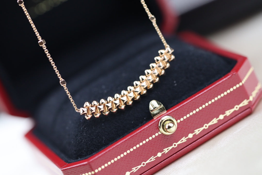 [AuraEcho Jewelry]CLASH PINK GOLD NECKLACE
