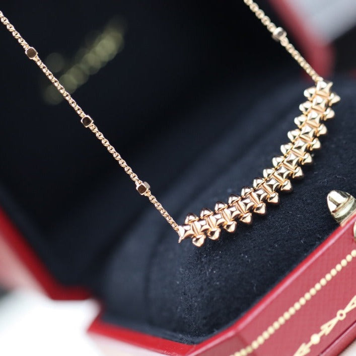 [AuraEcho Jewelry]CLASH PINK GOLD NECKLACE