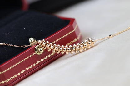 [AuraEcho Jewelry]CLASH PINK GOLD NECKLACE