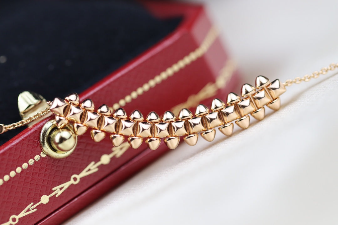 [AuraEcho Jewelry]CLASH PINK GOLD NECKLACE