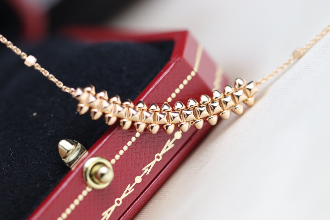 [AuraEcho Jewelry]CLASH PINK GOLD NECKLACE