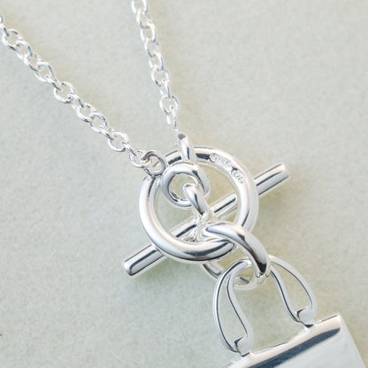 [AuraEcho Jewelry]POP H PEDANT SILVER NECKLACE