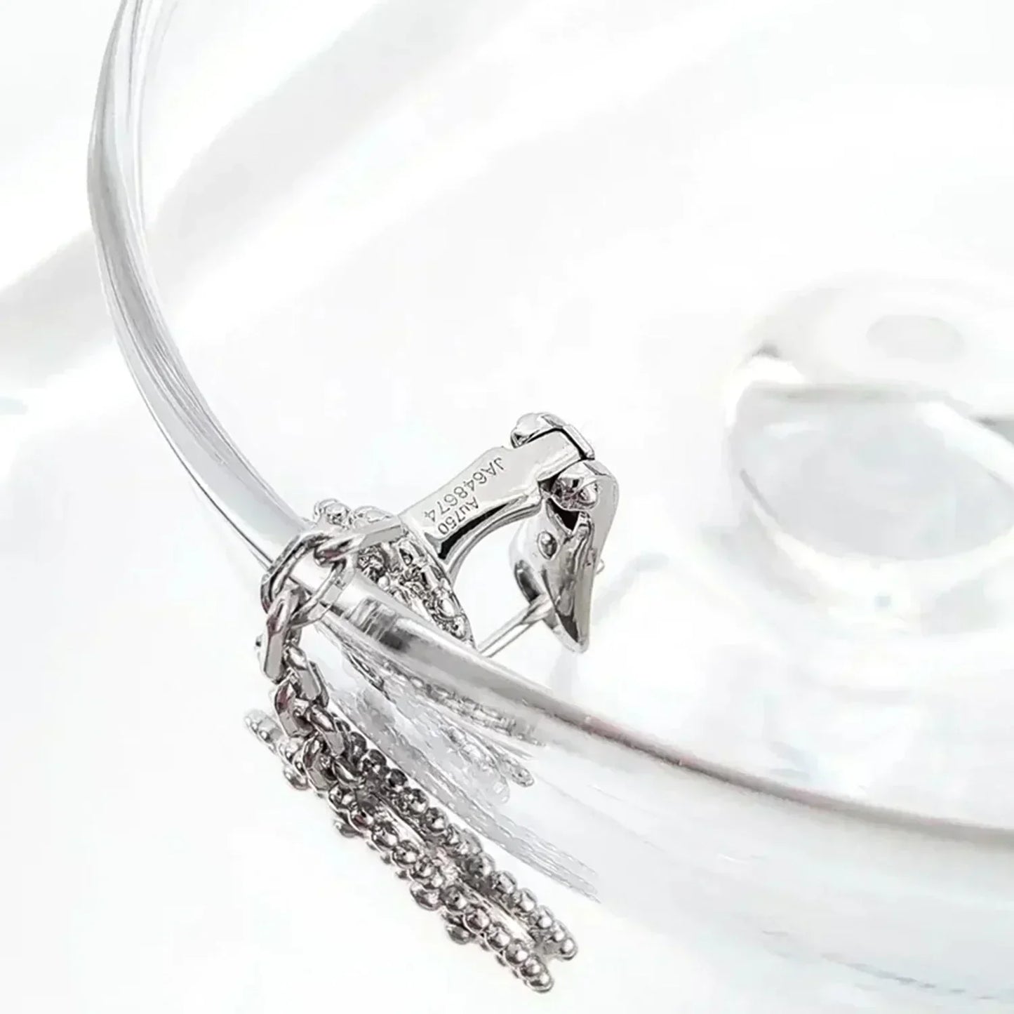 [AuraEcho Jewelry]CLOVER 2 MOTIFS  DIAMOND ONYX EARRINGS SILVER