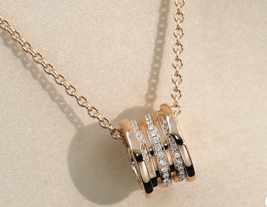 [AuraEcho Jewelry]ZERO 1 PINK GOLD DIAMOND NECKLACE