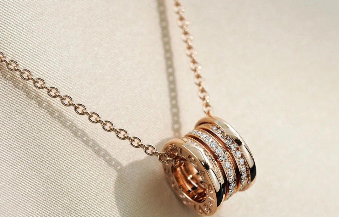 [AuraEcho Jewelry]ZERO 1 PINK GOLD DIAMOND NECKLACE