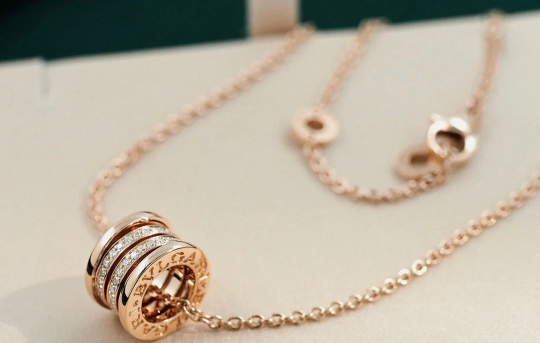 [AuraEcho Jewelry]ZERO 1 PINK GOLD DIAMOND NECKLACE