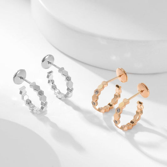 [AuraEcho Jewelry]BEE LOVE DIAMOND HOOP EARRINGS