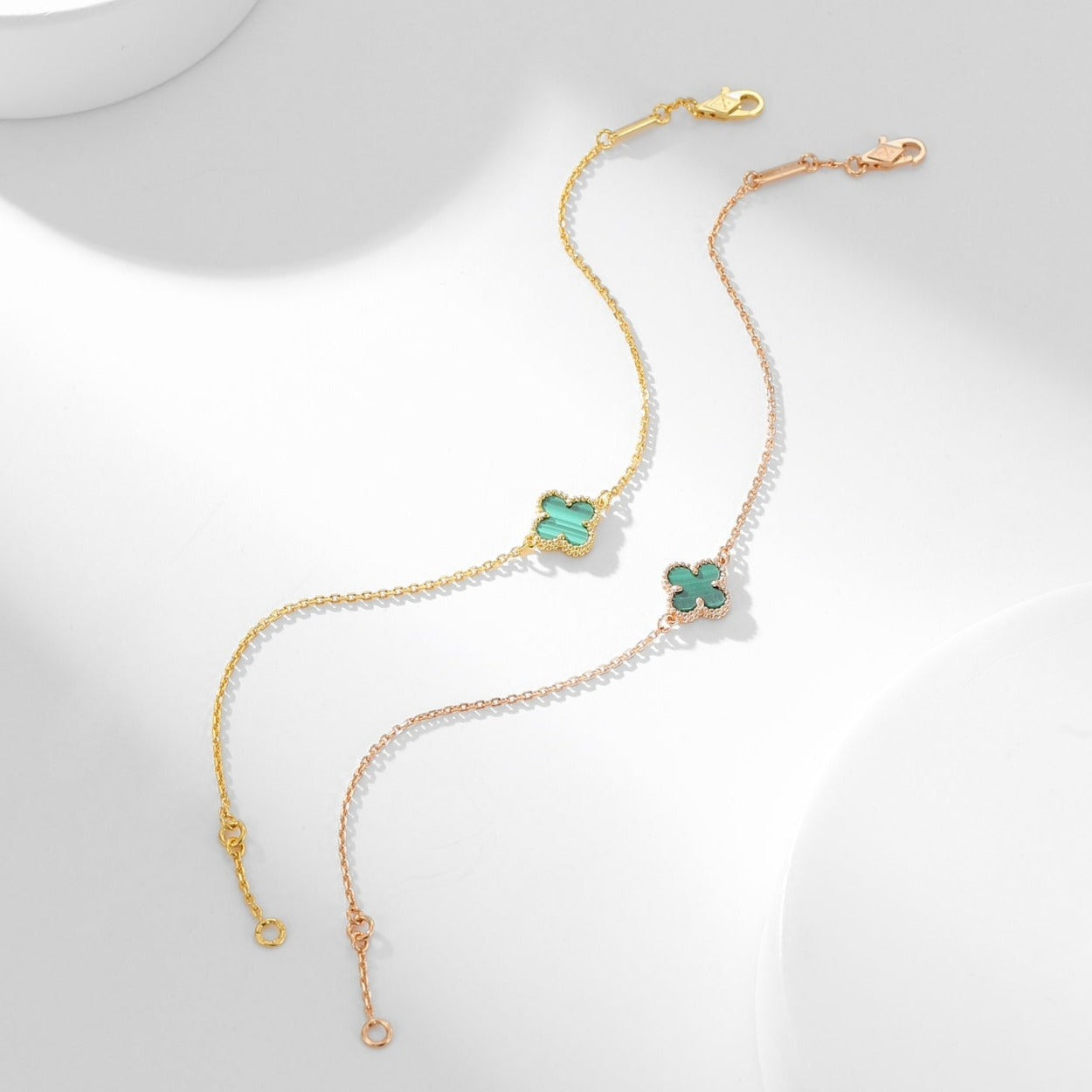 [AuraEcho Jewelry]CLOVER BRACELET MALACHITE 1 MOTIF