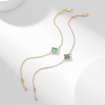 [AuraEcho Jewelry]CLOVER BRACELET MALACHITE 1 MOTIF