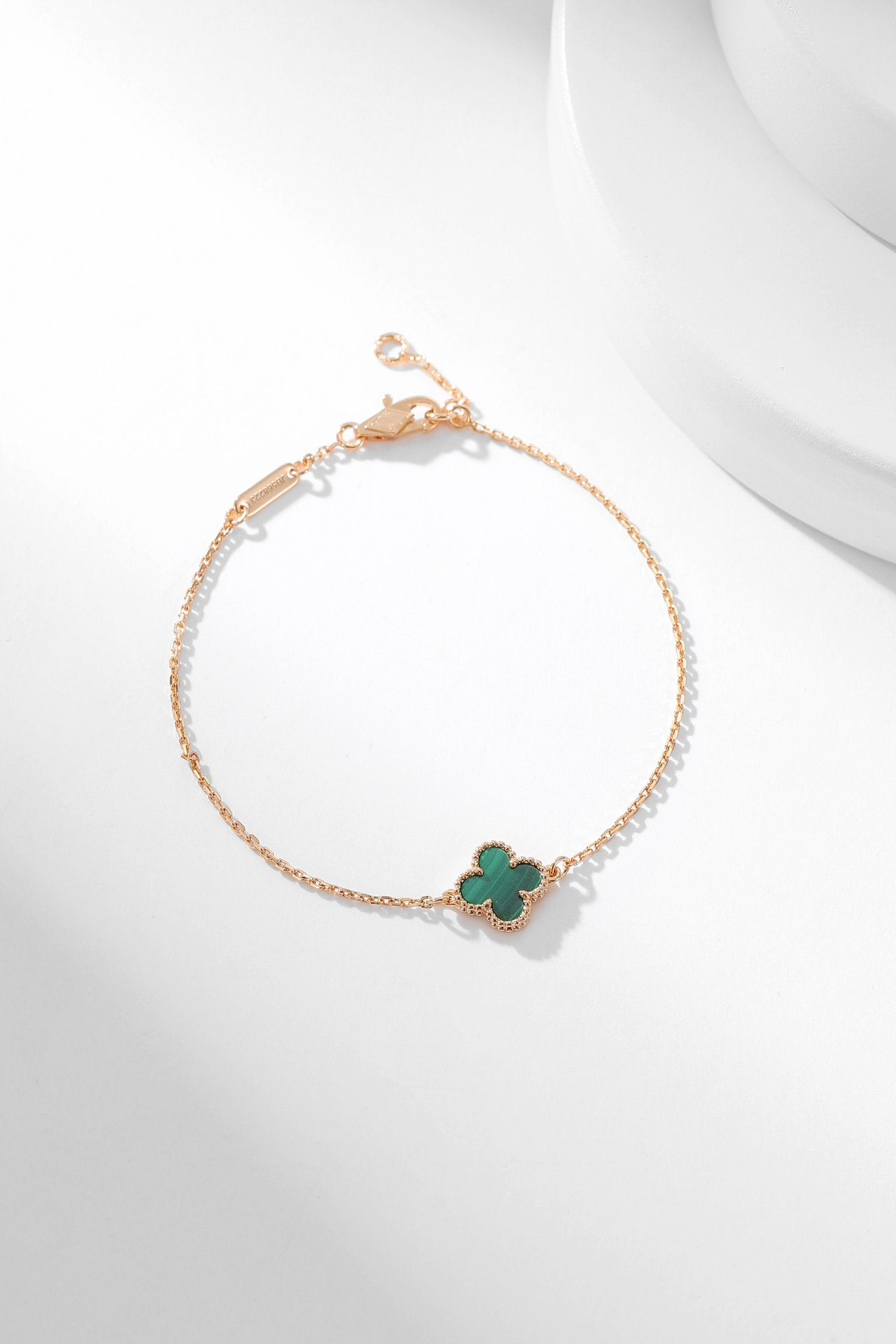 [AuraEcho Jewelry]CLOVER BRACELET MALACHITE 1 MOTIF