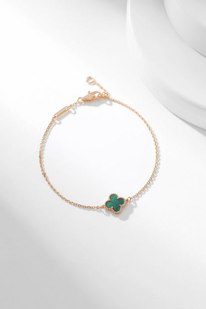 [AuraEcho Jewelry]CLOVER BRACELET MALACHITE 1 MOTIF