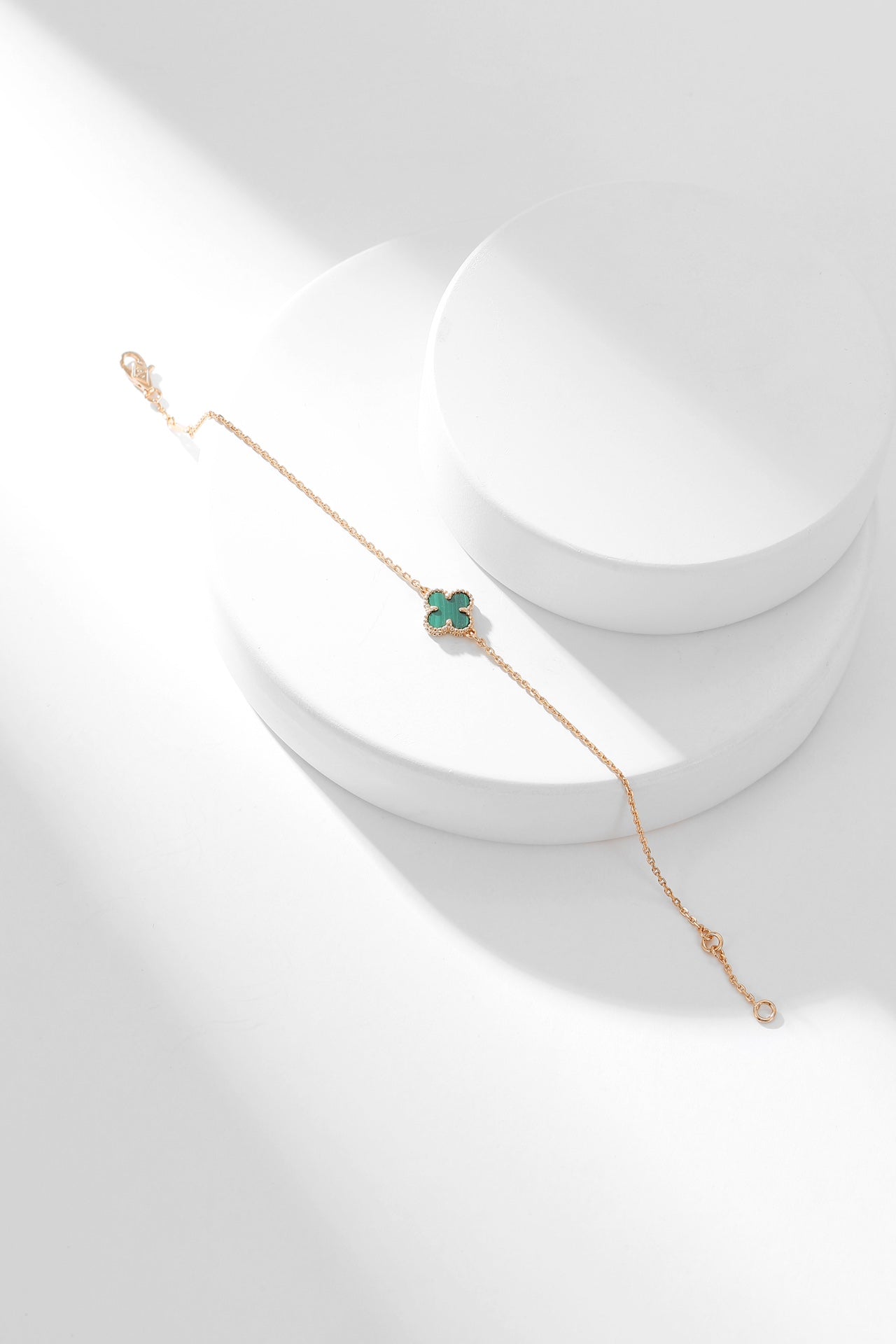 [AuraEcho Jewelry]CLOVER BRACELET MALACHITE 1 MOTIF