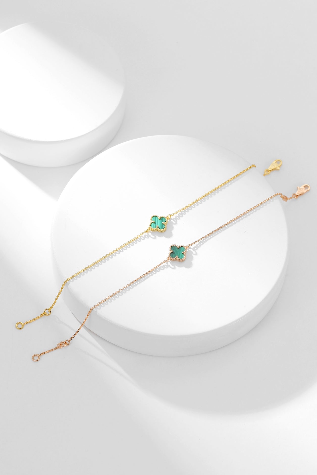 [AuraEcho Jewelry]CLOVER BRACELET MALACHITE 1 MOTIF