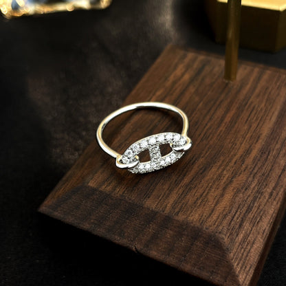 [AuraEcho]RONDE SMALL SILVER DIAMOND RING