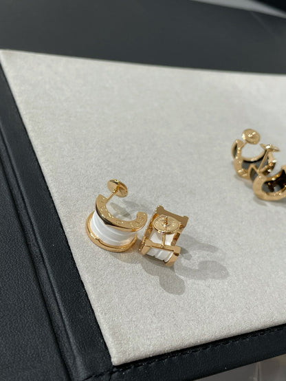 [AuraEcho]ZERO 1 PINK GOLD CERAMIC EARRINGS