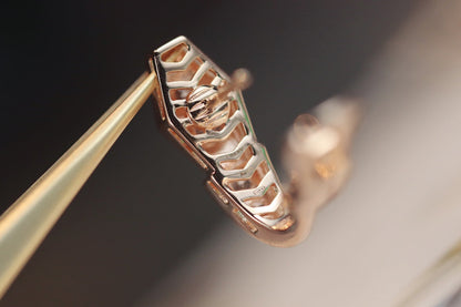 [AuraEcho]SERPENT PINK GOLD DIAMOND EARRINGS