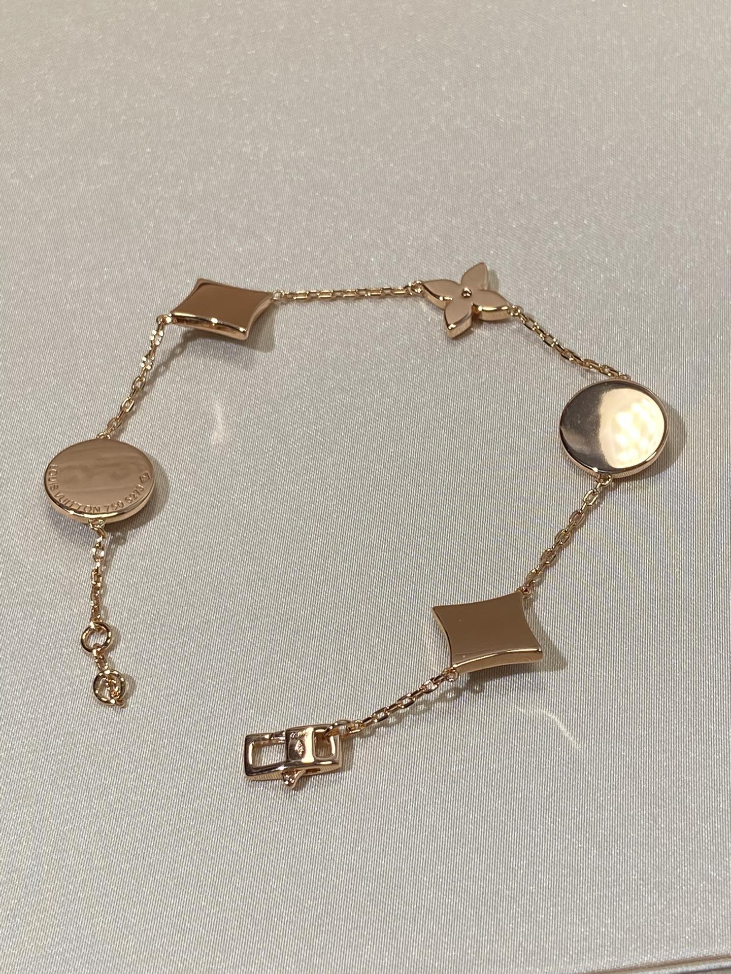 [AuraEcho Jewelry]STAR AND SUN 5 MOTIF MOP PINK GOLD BRACELET