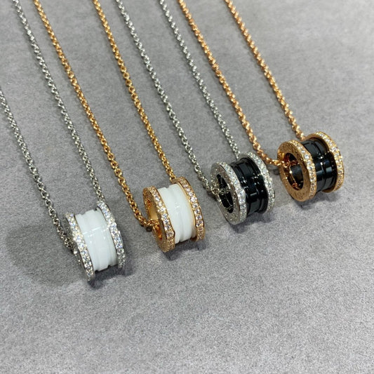 [AuraEcho Jewelry]ZERO 1 DIAMOND CERAMIC NECKLACE