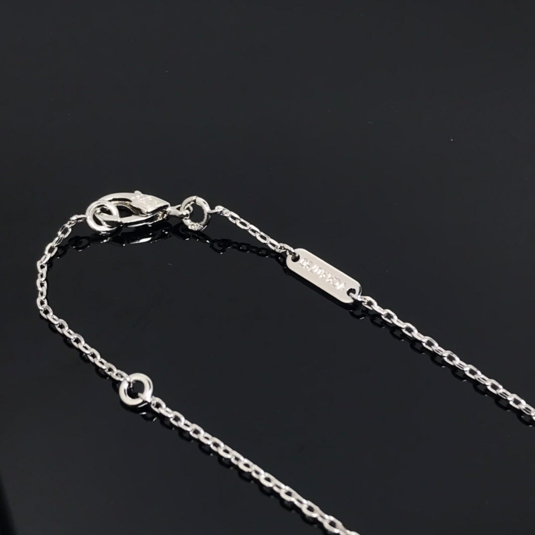[AuraEcho Jewelry]CLOVER PIETERSITE SILVER LONG NECKLACE