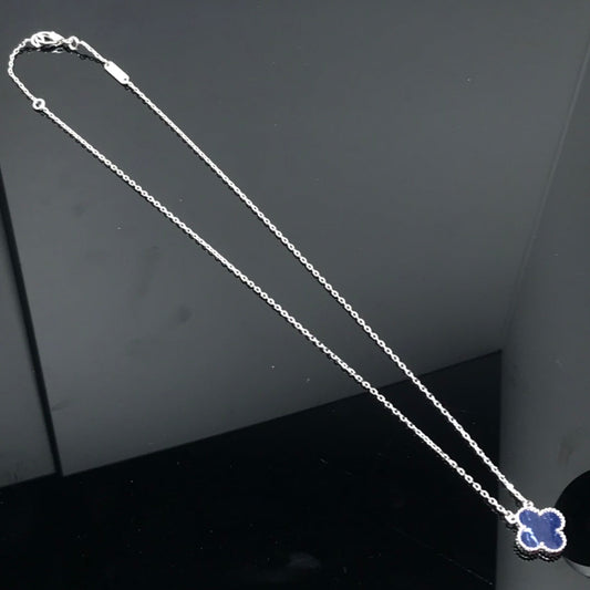 [AuraEcho Jewelry]CLOVER PIETERSITE SILVER LONG NECKLACE