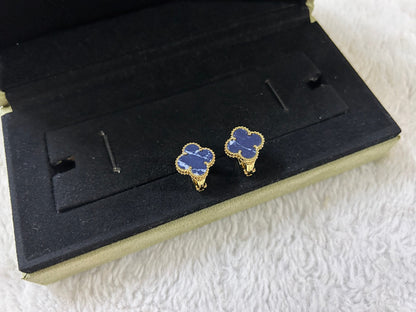 [AuraEcho Jewelry]CLOVER PIETERSITE MEDIUM STUD EARRINGS