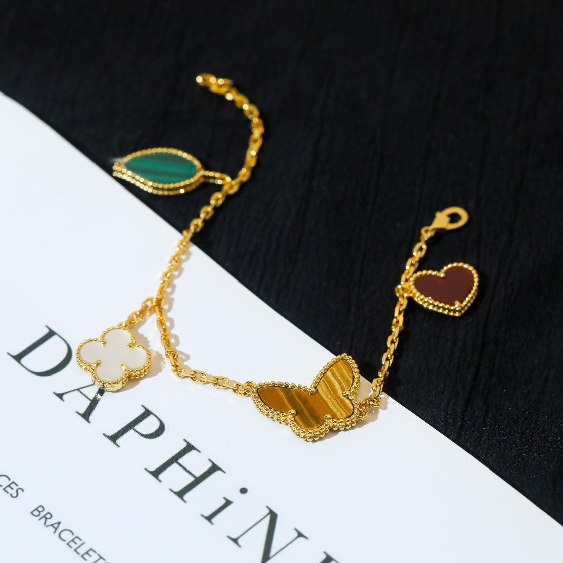 [AuraEcho Jewelry]LUCKY SPRING 5 MOTIF GOLD BRACELET