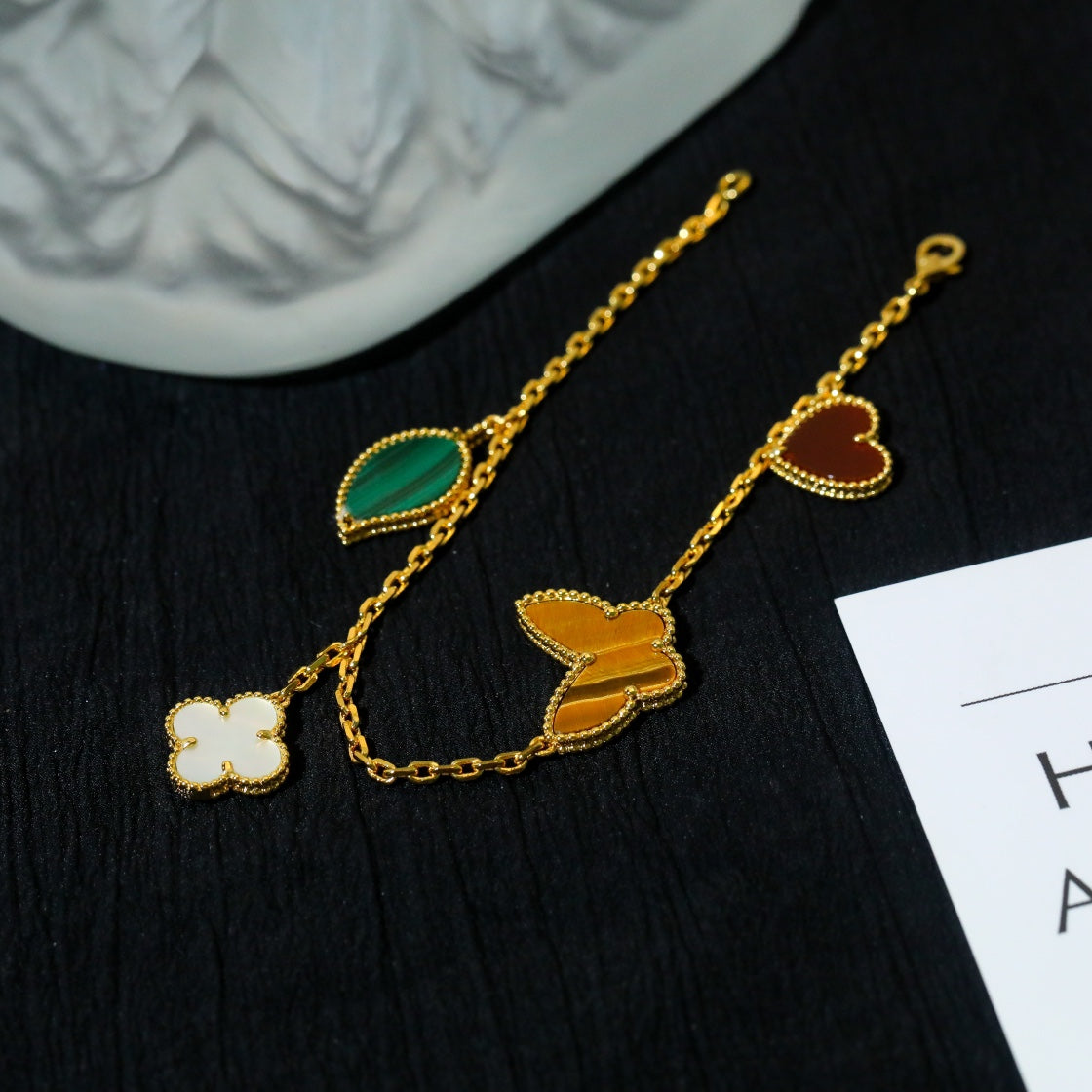 [AuraEcho Jewelry]LUCKY SPRING 5 MOTIF GOLD BRACELET