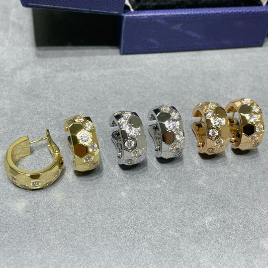[AuraEcho Jewelry]BEE LOVE DIAMOND HOOP EARRINGS