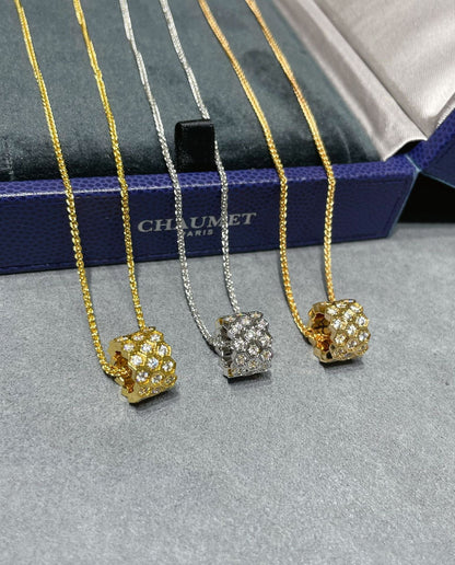 [AuraEcho Jewelry]BEE LOVE DIAMOND PAVED 3 ROW NECKLACE