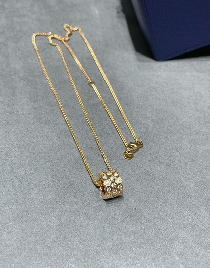 [AuraEcho Jewelry]BEE LOVE DIAMOND PAVED 3 ROW NECKLACE