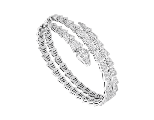 [AuraEcho Jewelry]SERPENTI BRACELET SILVER DIAMOND DOUBLE ROW