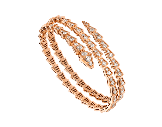 [AuraEcho Jewelry]SERPENTI BRACELET PINK GOLD DIAMOND DOUBLE ROW