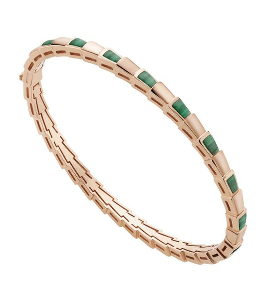 [AuraEcho Jewelry]SERPENTI BRACELET PINK GOLD MALACHITE
