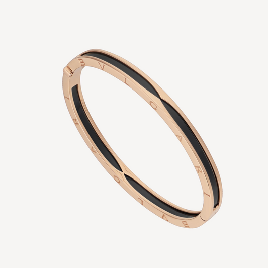 [AuraEcho Jewelry]ZERO 1 PINK GOLD WITH BLACK CERAMIC BRACELET