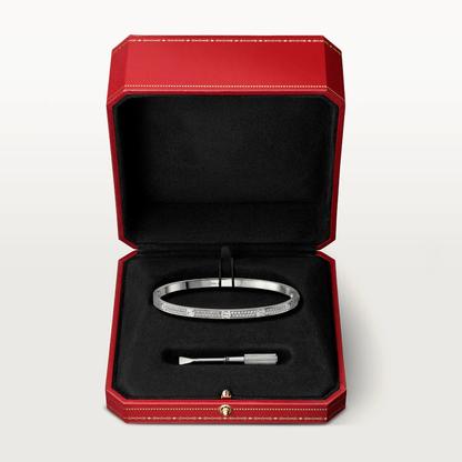 [AuraEcho Jewelry]LOVE BRACELET 3.65MM DIAMOND-PAVED SILVER