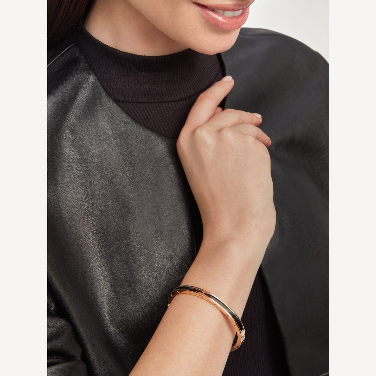 [AuraEcho Jewelry]ZERO 1 PINK GOLD WITH BLACK CERAMIC BRACELET