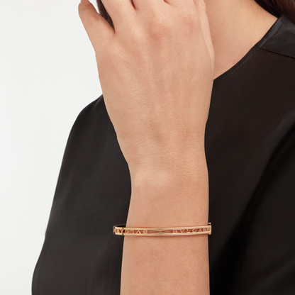 [AuraEcho Jewelry]ZERO 1 SPIRAL LOGO PINK GOLD BRACELET