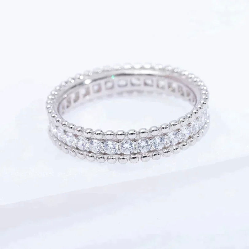 [AuraEcho Jewelry]PERLEE DIAMOND SILVER RING