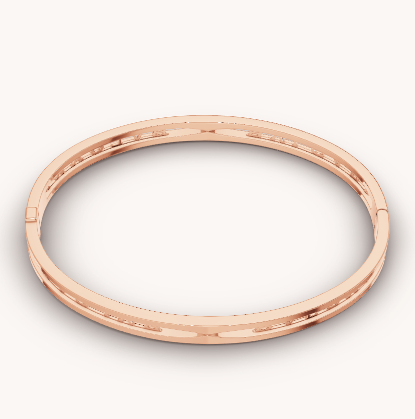 [AuraEcho Jewelry]ZERO 1 SPIRAL LOGO PINK GOLD BRACELET