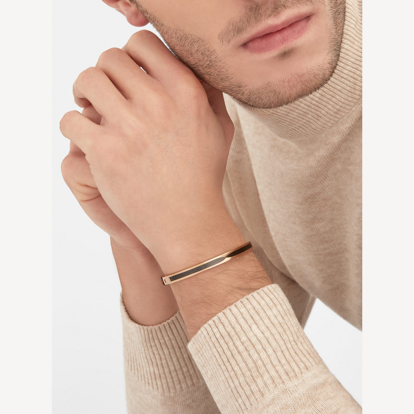 [AuraEcho Jewelry]ZERO 1 PINK GOLD WITH BLACK CERAMIC BRACELET
