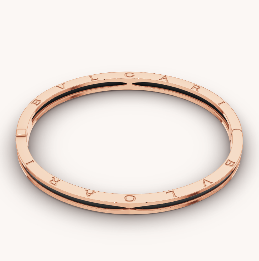 [AuraEcho Jewelry]ZERO 1 PINK GOLD WITH BLACK CERAMIC BRACELET