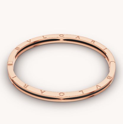[AuraEcho Jewelry]ZERO 1 PINK GOLD WITH BLACK CERAMIC BRACELET