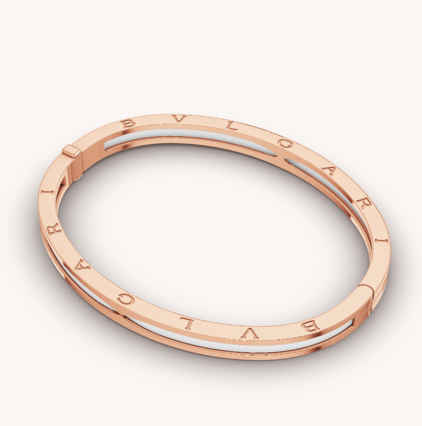 [AuraEcho Jewelry]ZERO 1 PINK GOLD WITH WHITE CERAMIC BRACELET