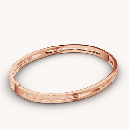 [AuraEcho Jewelry]ZERO 1 SPIRAL LOGO PINK GOLD BRACELET