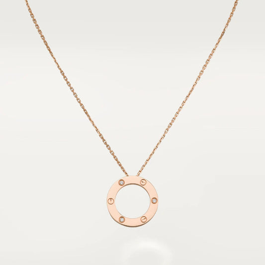 [AuraEcho Jewelry]LOVE NECKLACE 16MM 3 DIAMONDS