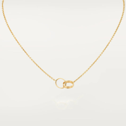 [AuraEcho Jewelry]LOVE NECKLACE DOUBLE RING GOLD