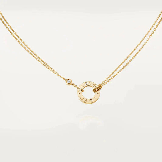 [AuraEcho Jewelry]LOVE NECKLACE 16MM 2 DIAMONDS