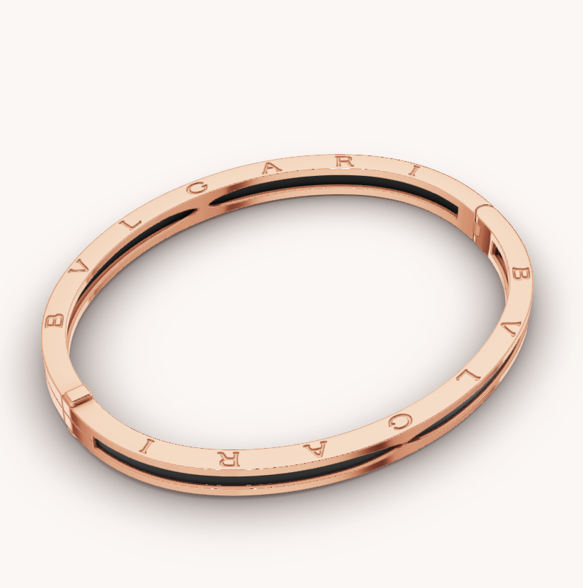 [AuraEcho Jewelry]ZERO 1 PINK GOLD WITH BLACK CERAMIC BRACELET