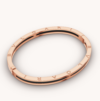[AuraEcho Jewelry]ZERO 1 PINK GOLD WITH BLACK CERAMIC BRACELET
